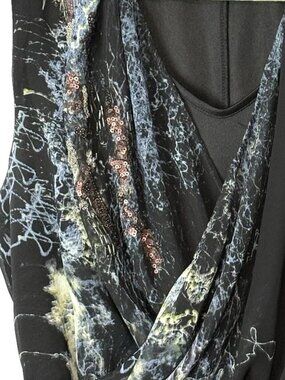 Simply Vera Wang Sleeveless Chiffon Dress Beaded Sequins Accent Size S